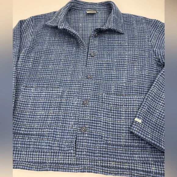 Columbia Women’s Blue/Black/White Plaid Button Lined Jacket with Pockets Size L - Picture 2 of 7